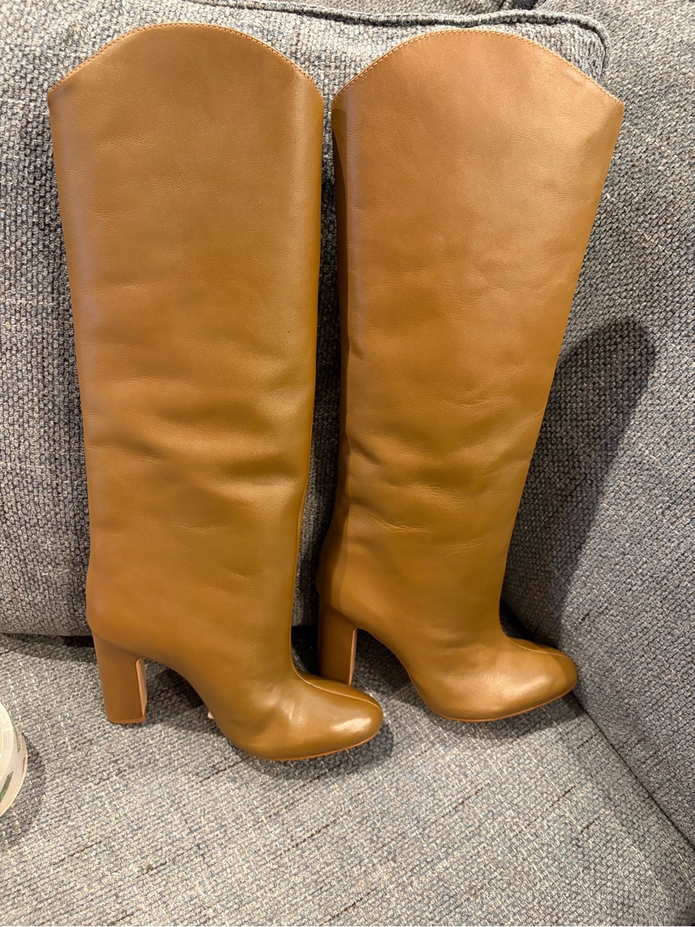SCHUTZ Tall Leather Over-the-Knee Boots in Cognac
